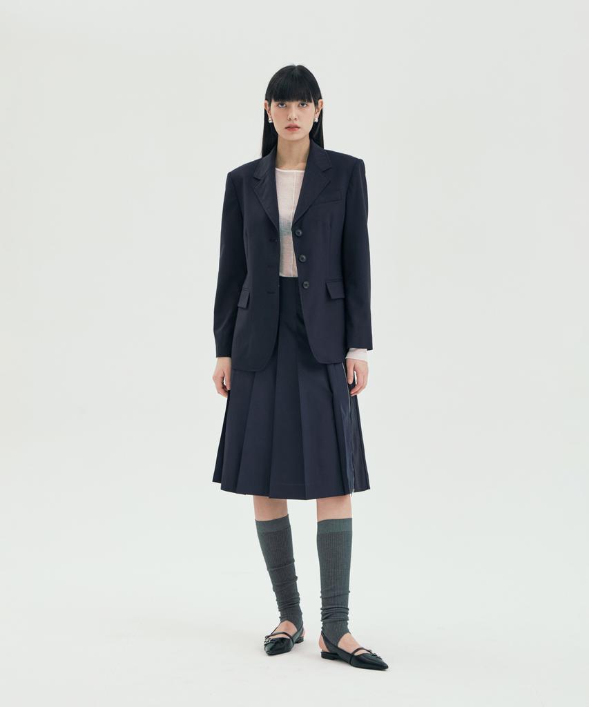 PINBLACK Wool Mix Pleated Set-Up Skirt