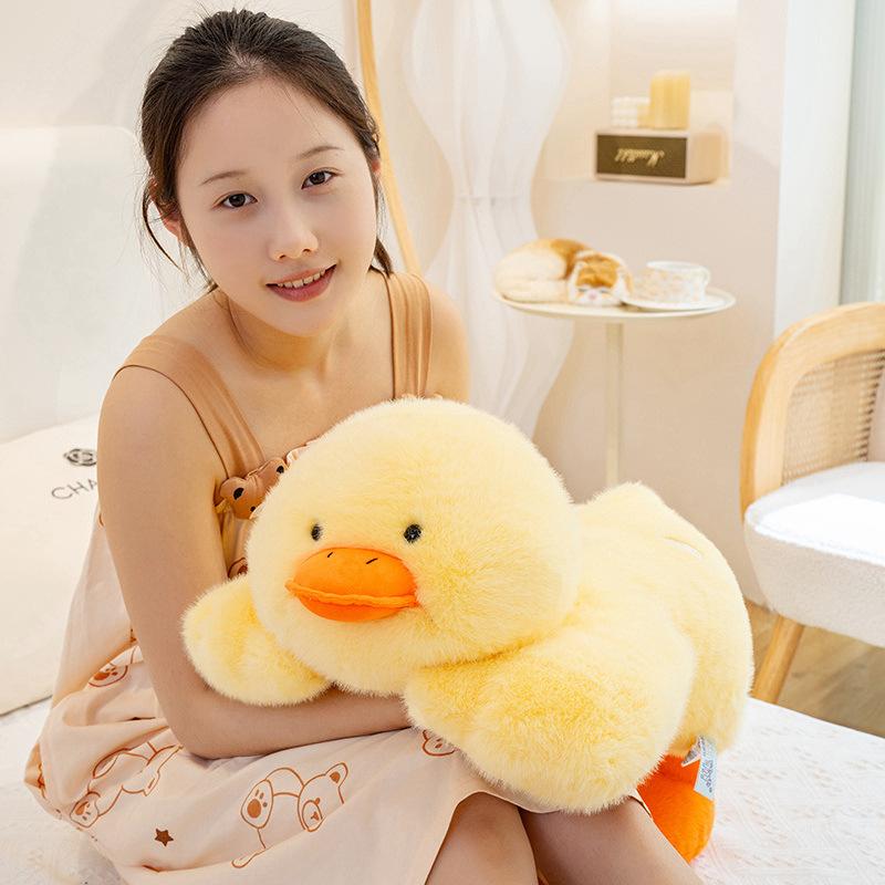 Cute Lying Down Yellow Duckling Doll Plush Toy Duck Doll Children Sleeping Soothing Pillow Doll