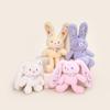 30cm Cute Pull Ear Rabbit Plush Keychain Creative Stress Relief Bunny Pendant Bag Charm Gift for Kids