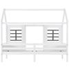 Letto a casetta con 2 cassetti, letto singolo, divano letto, letto per bambini con 2 finestre, struttura in pino, MDF, bianco (200x90cm)