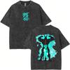 Washed Vintage Anime My Hero Academia Himiko Toga Graphic T-shirt   ga Casual T-shirts Unisex Y2k Oversized T Shirts