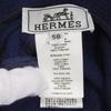 Excellent HERMES Hat Harper Bucket Hat Blue Cotton Women 58 Used