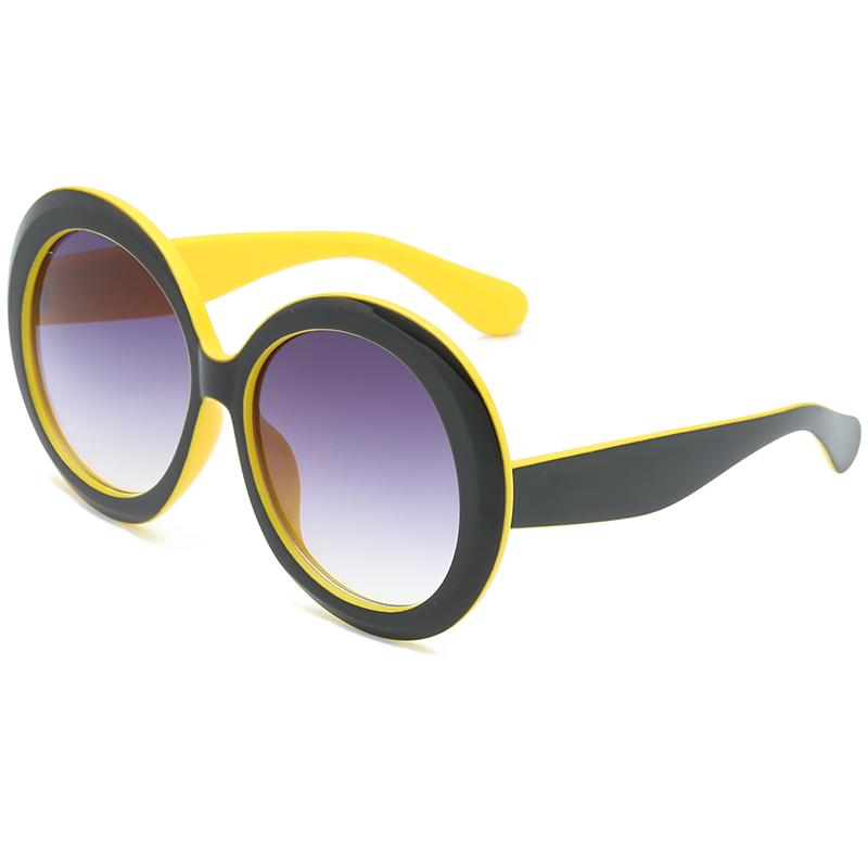 Retro Große Runde Sonnenbrille Damen Brauner Verlauf Große Sonnenbrille Damen Stylisch Luxusmarke Design Spiegel Klare Tönungen