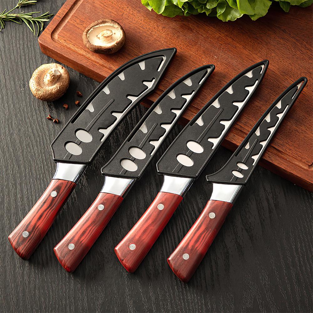 4pcs Hand Forged Butcher Knife Set-Kiritsuke Knives,Meat Cleaver Knife,Boning Knives,Butcher Knives 5Cr15MoV Steel Chef Knife