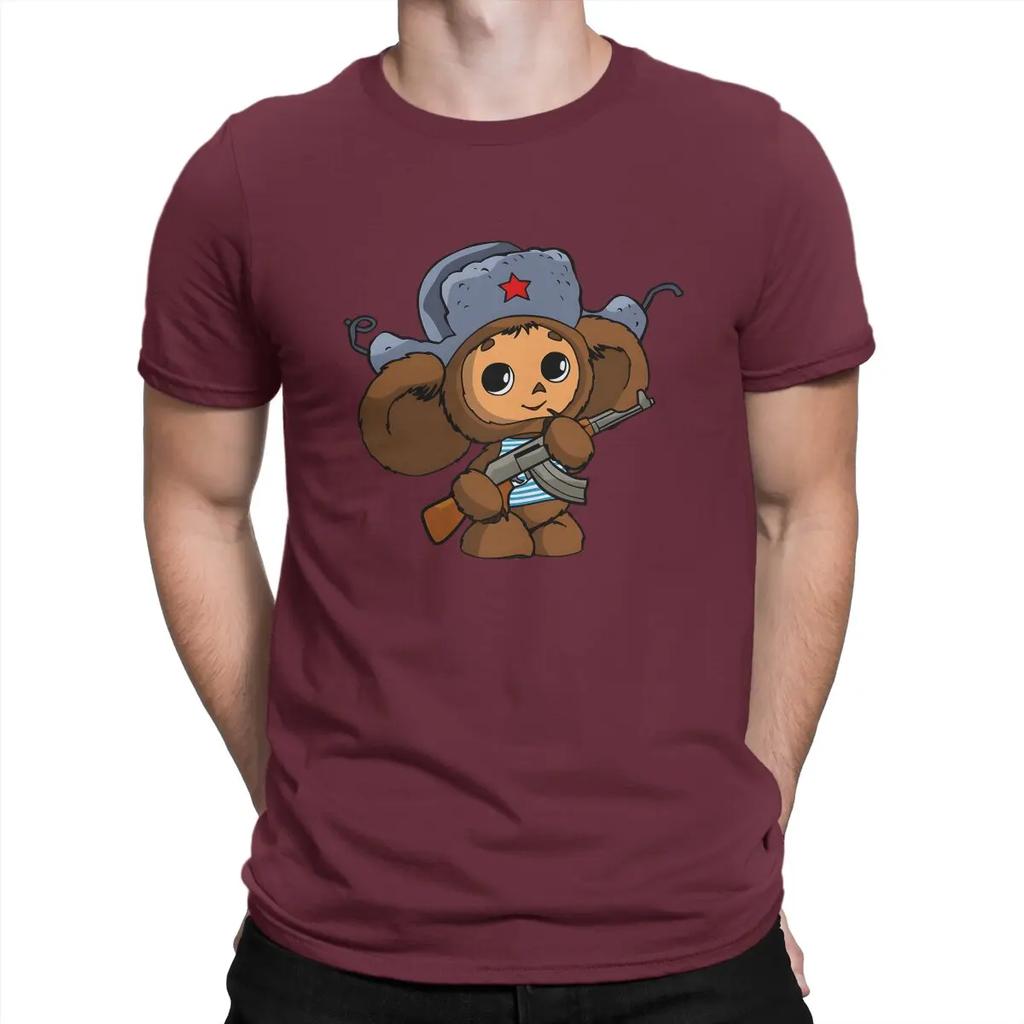 T-shirt Cool Cheburashka Uomo Cheburashka Novità T-shirt in Puro Cotone Girocollo Manica Corta Abbigliamento Stampato Grafico