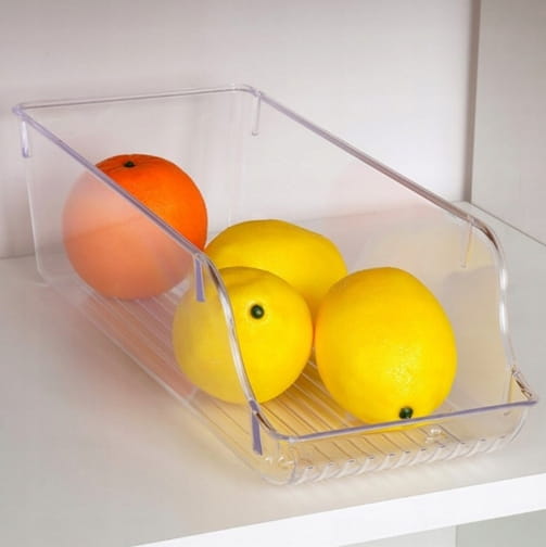 Organizer Do Lodówki 35x14x10 Cm Przezroczysty Plastikowy