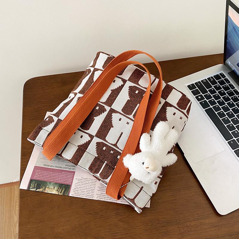 Canvas Bag Female Year of the Rabbit Rabbit Lightweight and Cute Large-capacity Shoulder Bag 2025 Spring and Summer Leisure Shopping Cloth Bag
