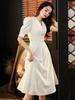 Women's High-End Light Luxury White Summer Doll Collar Evening Dress