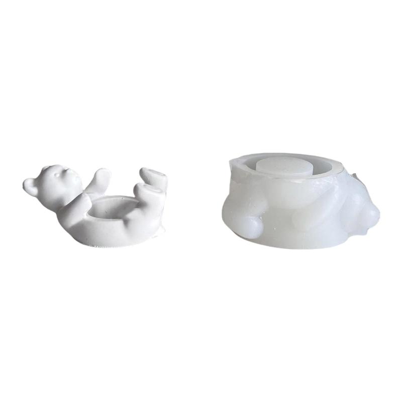 Candle Holder Silicone Mold Candle Bracket Molds Bear Shape Handmade Art Supplies Suitable for Making Candle Holder