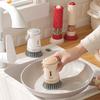 Kitchen Cleaning Brush Press Dish Pot Scrubber with Transparent Windows Kitchen Washing Tools for Stoves Range Hoods Sinks