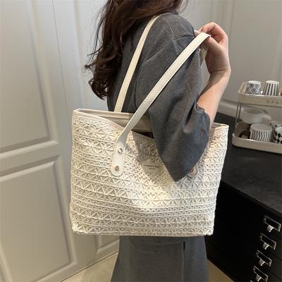 Frischer Sommer neuer Stil Modedesign Farbabstimmung Stroh gewebte Schulter Achseltasche Frauen