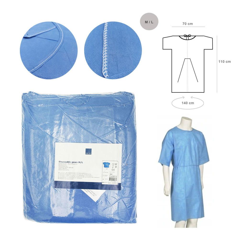 Hospital Gown / Disposable Tied Sms 35G 10 Pcs