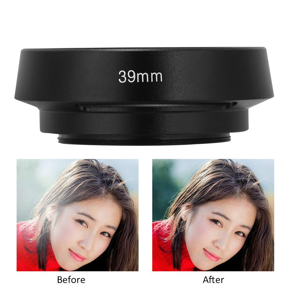Aluminium Alloy Hollow Camera Lens Hood Sunshade Cover or (39mm)