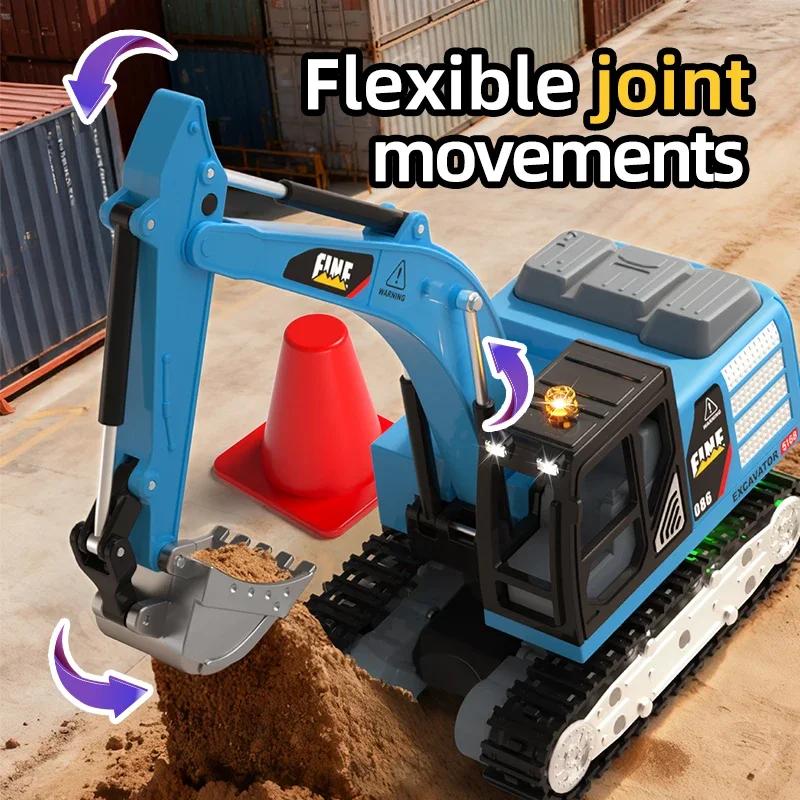 JJRC 1:64 2.4G MINI RC Excavator Engineering Vehicle Alloy Desktop RC Dump Truck Remote Control Excavator Engineering Car Toys