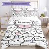 3pcs Custom Name Usagi Bedding Set Duvet Cover Closure Includes 1 Duvet Cover & 2 Pillowcases, Soft and Comfortable for All Seasons.