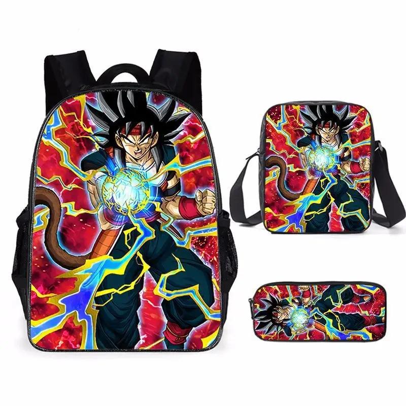 Animation seven dragon ball backpack, primary and secondary school schoolbag, satchel, shoulder bag, pencil case three-piece set