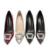  Spring and summer women's fashion sweet and elegant pointed head light mouth stiletto high heels rhinestone temperament comfortable woman