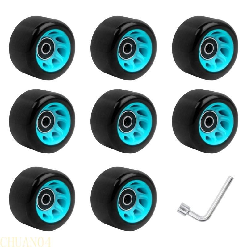 A1A2 Skateboard Wheel with Bearings, Roller Skate Wheels Set Double Row Roller Skate Accessory Quads Skate Replacement Wheel