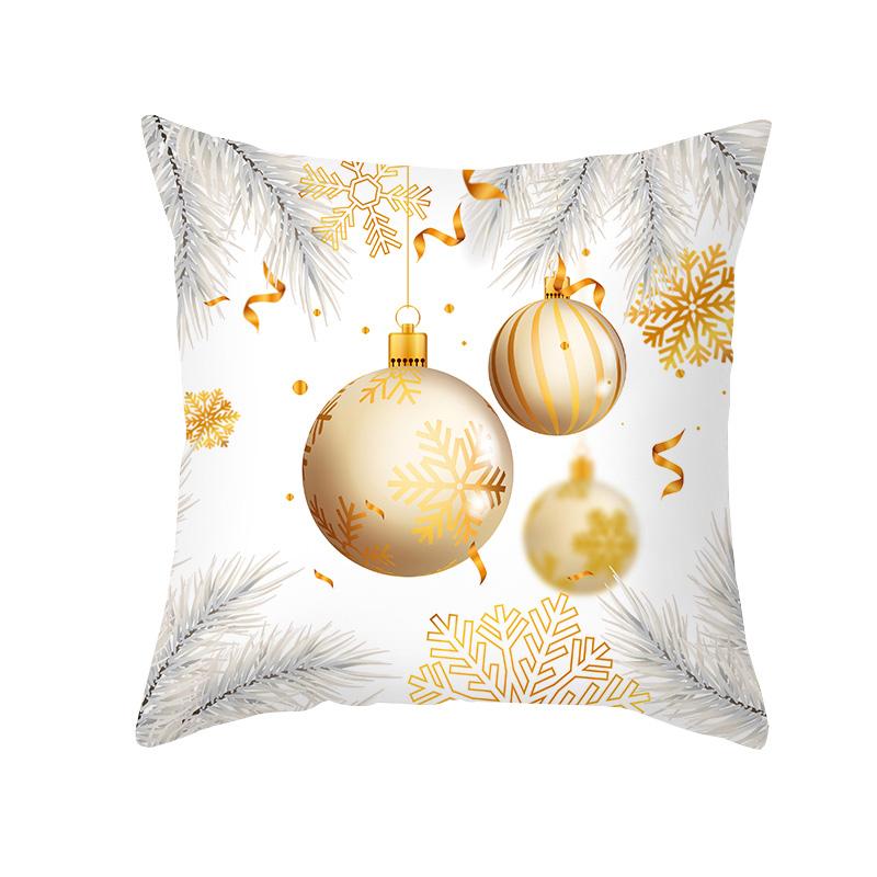 Merry Christmas Cushion Cover Platinum  Ball    Decoration