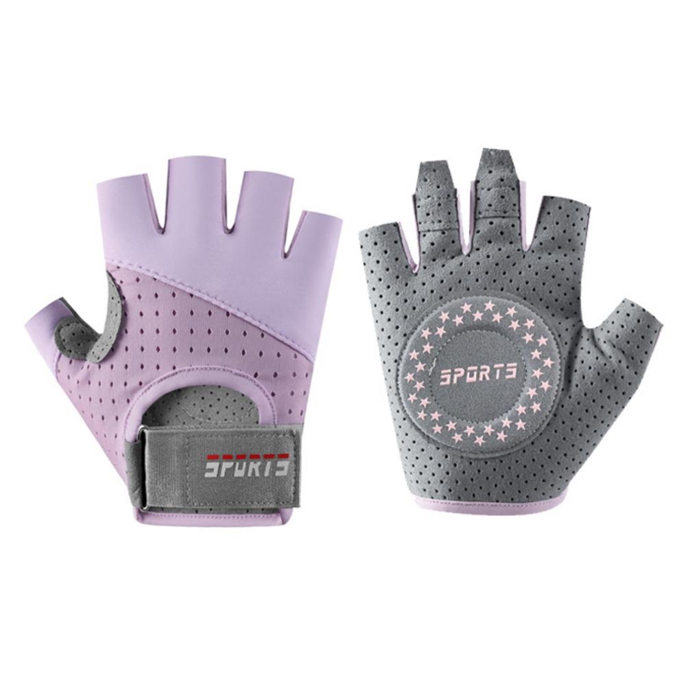 

Mens and womens fitness gloves sports yoga non-slip fitness palms cycling horizontal bar equipment training mountaineering gloves L фіолетовий