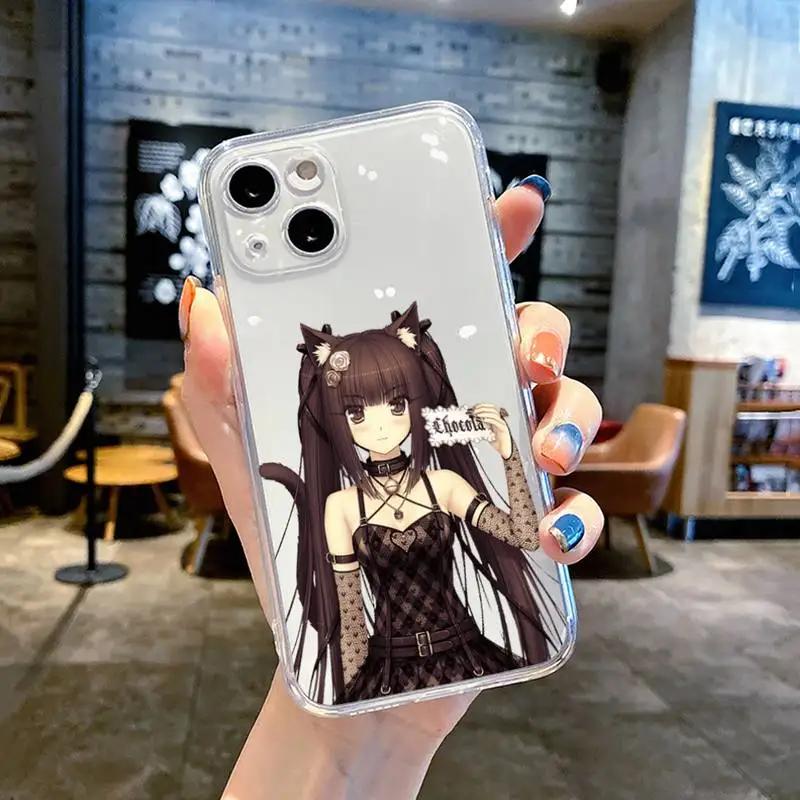 Chocola Nekopara Anime Phone Case For IPhone 16 15 14 13 12 11 Mini Pro Max X XR XSMax 7 8 Plus SE20 Transparent Cover