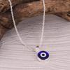 Blaue Evil Eye Anhänger Halskette, 925 Sterling Silber Halskette, Blauer Harzstein Anhänger, Minimalistischer Glücksbringer Schmuck, Geschenk Für Sie