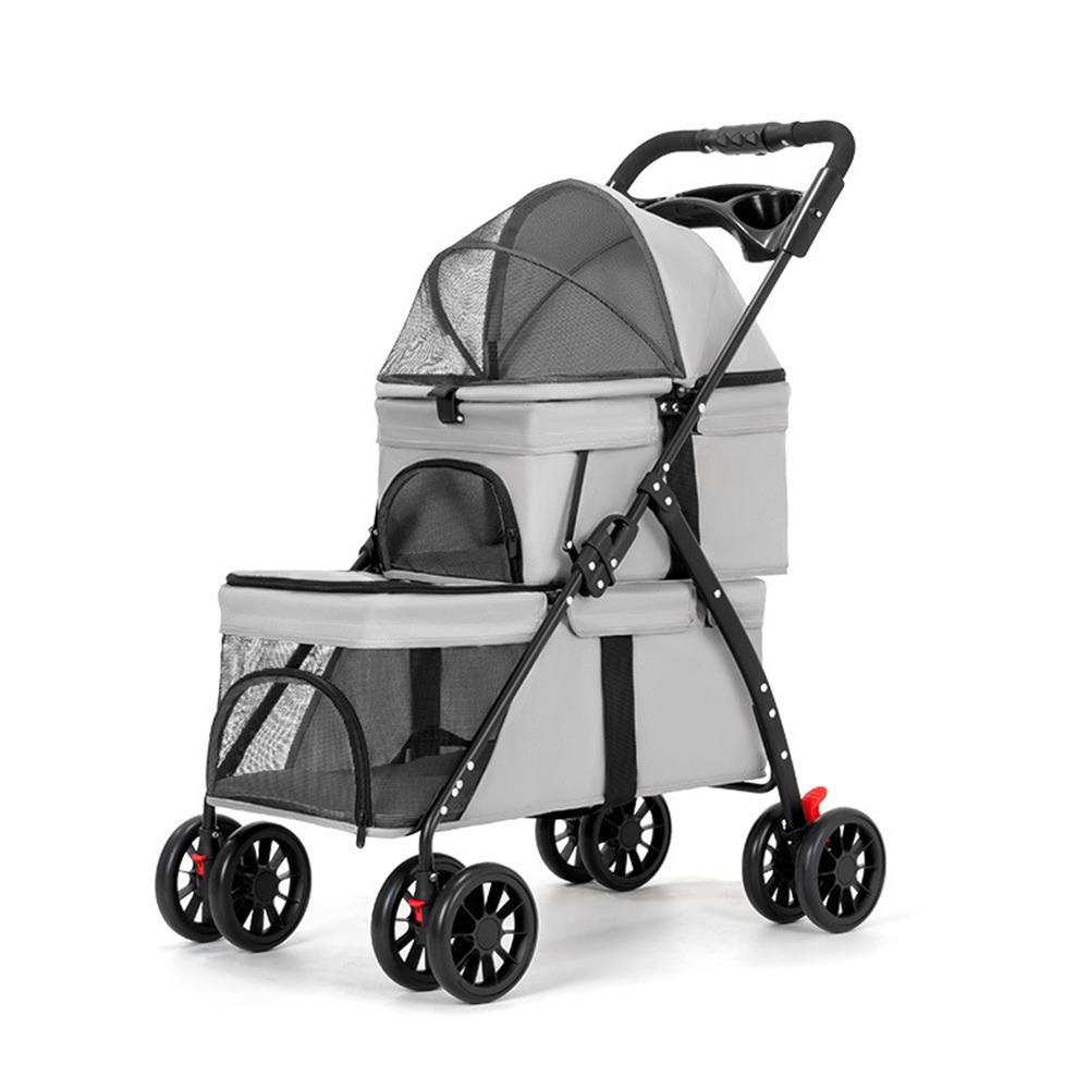 Foldable Double Pet Stroller with 2 Carriages Dog Stroller New Cat Strollers for Dogs and Cats