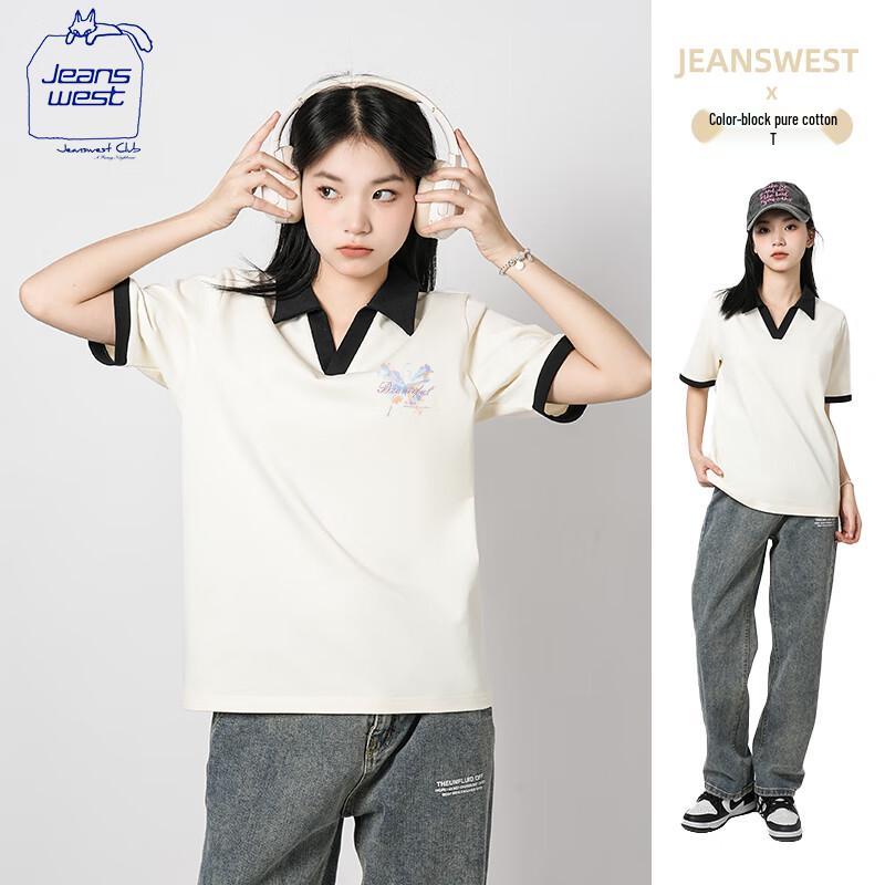 Женская футболка-поло JEANSWEST CLUB с цветовыми блоками S