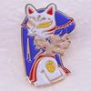 Japanese Fox Mask Girl Brooch - Cute Animal Backpack Badge Decoration