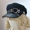 Y2K Girls Beret Cap Female Fashion Headwear Octagonal Cap with Tassel Chains