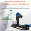 Portable 15W 3-in-1 Fast Wireless Charger Stand Holder OTP Protective Multiple Charging Station for Phone Earphone Smart Watch