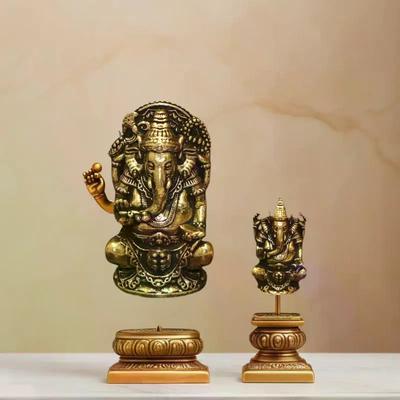 1/3PCS Asia India Thailand Elephant God Figure Sculpture Mini Vintage Brass Ganesha Statue Home Office Desk Decorative Ornament