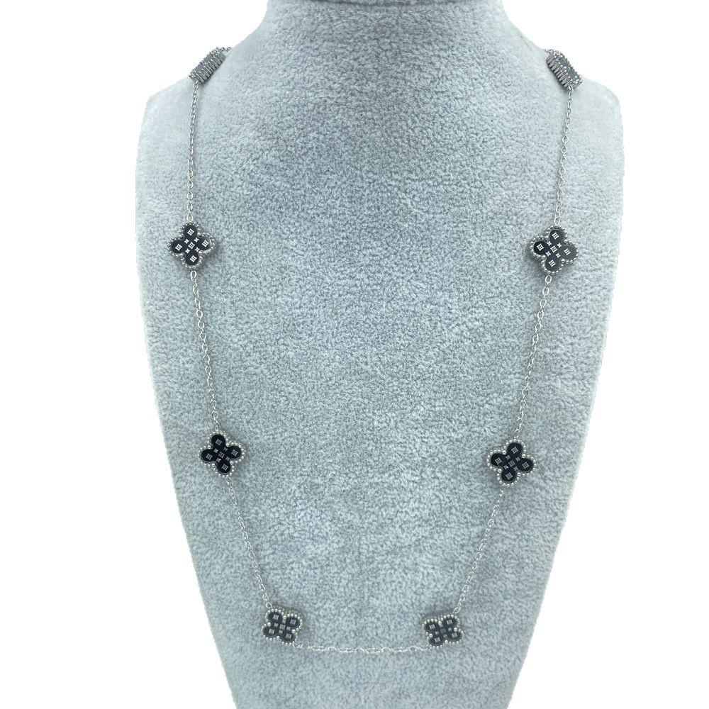 13MM Titanium Steel Necklace 60+5CM 10 Flower Double Sided Star Pattern Shell Lucky Four Leaf Clover Necklace