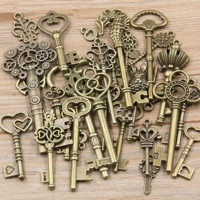Lot de 50 g de breloques clés pour bracelets, colliers, pendentifs artisanaux en métal pour la fabrication de bijoux, fournitures de bricolage pour petites entreprises