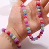 Fashion Color Natural Stone Abacus Bead Bracelet Light Luxury Versatile Personality Bracelet Earrings Jewelry Women