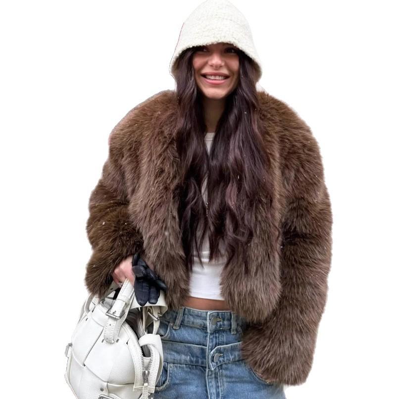 Autumn and winter fur jacket short tokas fur women's casual European and American street fox fur jacket