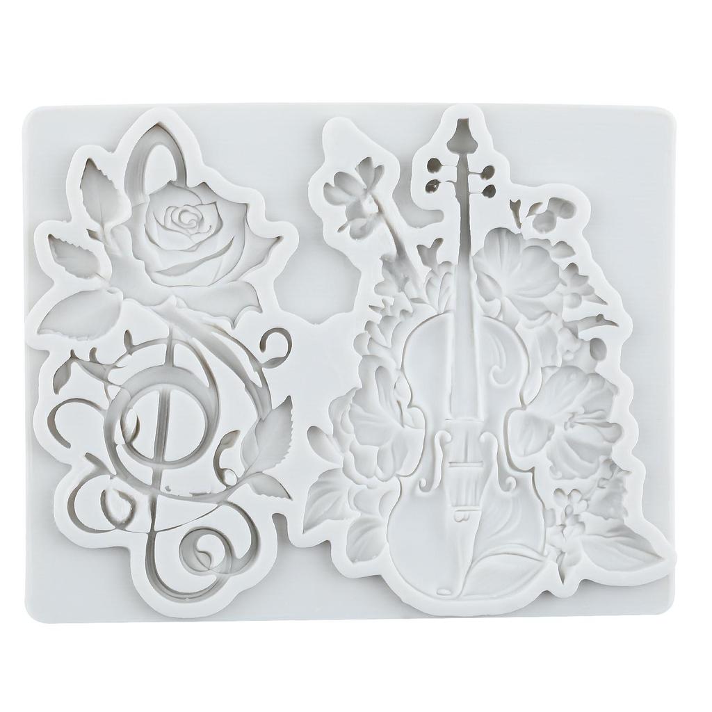 Music Note Silicone Molds Guitar Fondant Mold Cake Decorating Tools Cupcake Topper Chocolate Candy Craft Gum Paste Polymer Clay