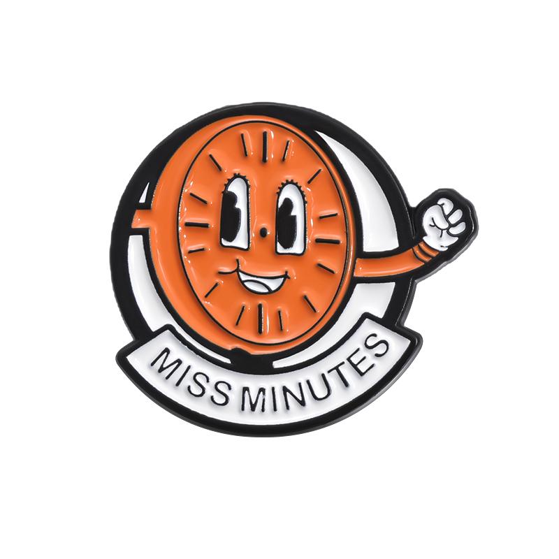 MM Clock Enamel Pins Custom Movie Character Brooches Lapel Badges Cartoon Funny Jewelry Gift for Fans Kids Friends