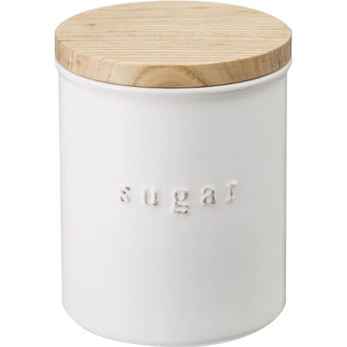 Yamazaki Ceramic Storage Container, Tosca Sugar, White, 3426