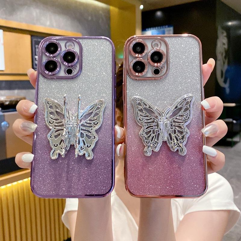 Glitter hollow butterfly suitable for OPPO A3pro mobile phone case Reno12 fashion ins electroplating anti-drop protective case