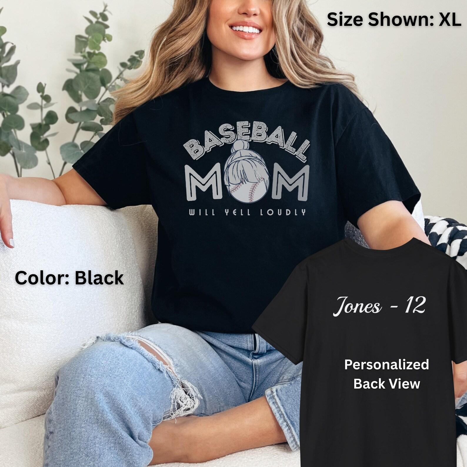 Personalized Baseball Mom T-Shirt: Soft Cotton Tee 3XL