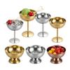 Stainless Steel Ice Cream Cup Food Grade Stemmed Fruit Plate Shorty Salad Bowl  Bar Tableware