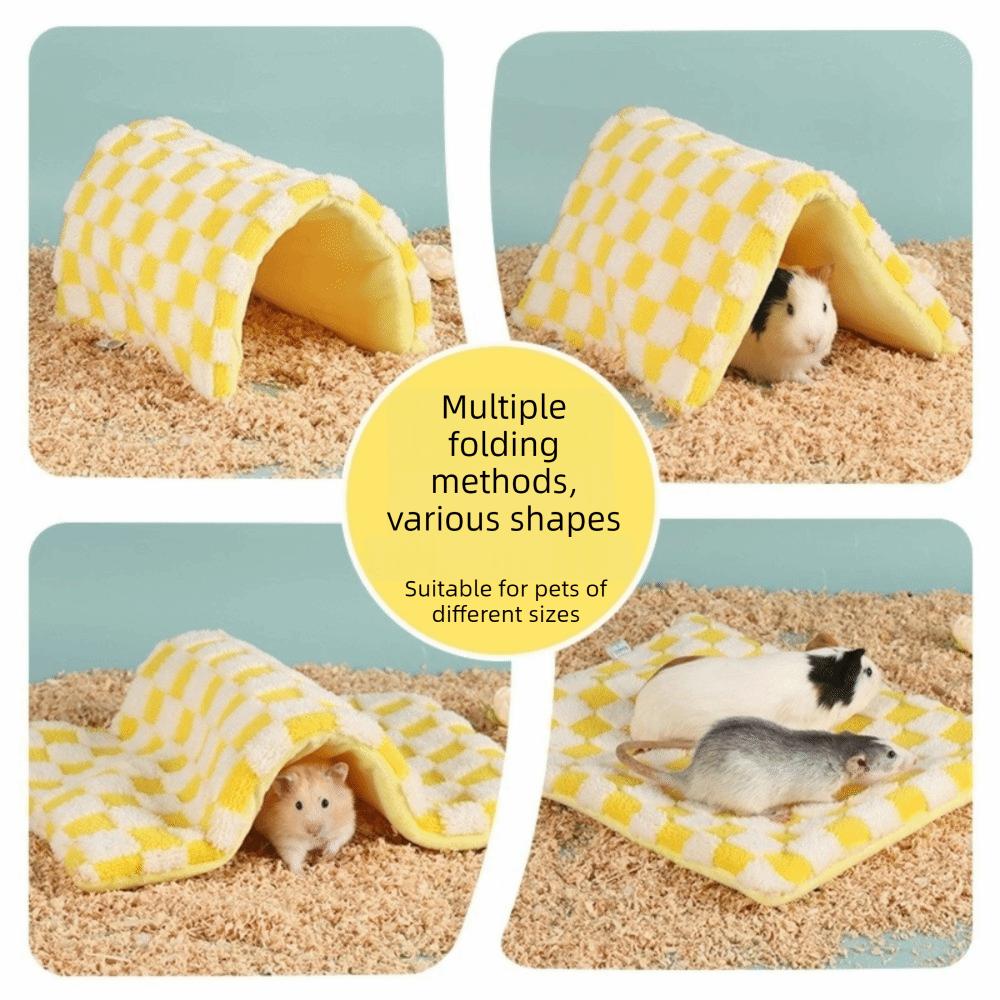 Warm Guinea Pig Tunnel Pad Foldable Pet Cave Nest Comfortable Hamster Cotton Mat  Cage Accessory