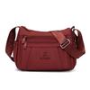 Leichte Nylon-Crossbody-Tasche mit mehreren Reißverschlussfächern, verstellbarer breiter Riemen, lässige Umhängetasche für Damen für den täglichen Gebrauch