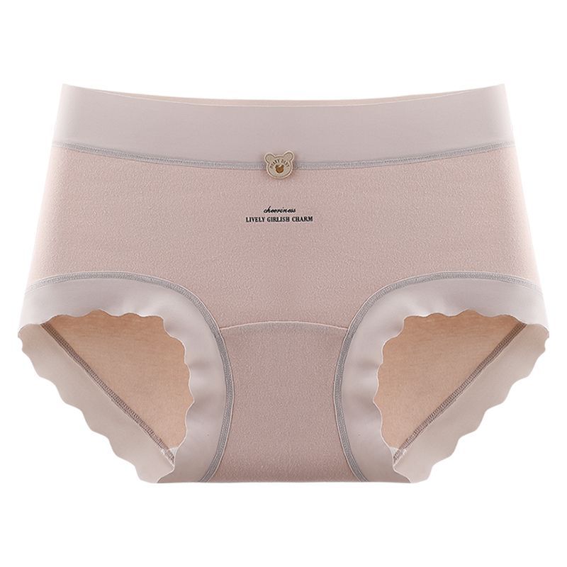 Girl Spring and Autumn New Little Bear 10A Antibacterial No Trace Extension Crotch High Elastic Soft Briefs