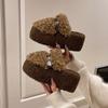 Neue Büro-Baumwollpantoffeln flauschige Pantoffeln Außenbekleidung Taschenkopf Halbschuh hoher Wert 22 Herbst und Winter