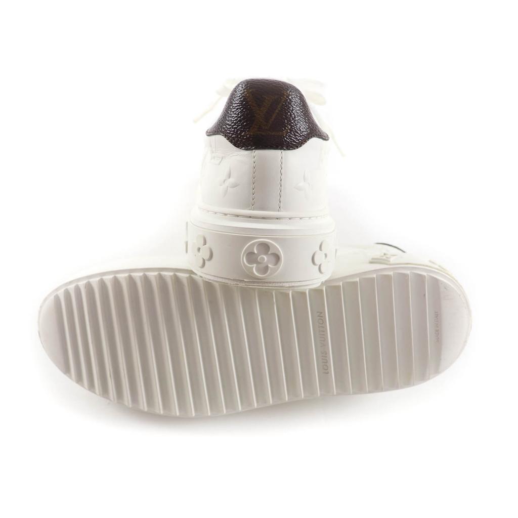Great LOUIS VUITTON sneakers timeout line White brown leather Women 37 Used