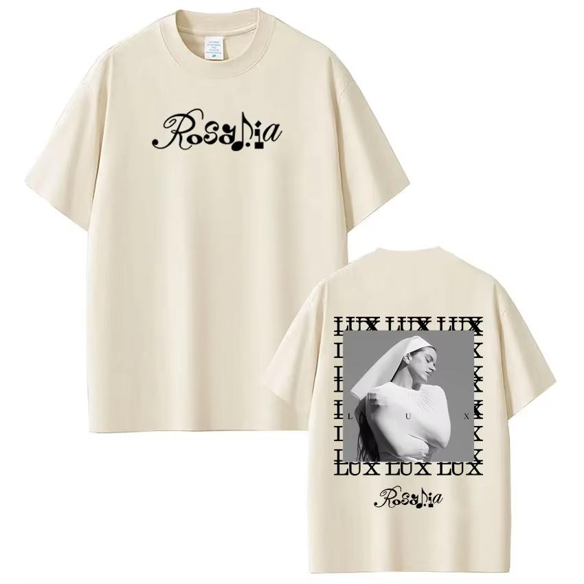 Singer Rosalía LUX Album Tour 2026 Print T Shirt Men Women Fashion Tshirt Shortsleeved Cotton Summer Vintage Aesthetic Top