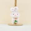 Fluffy Keychain Bunny With Cute Flower Holding Design Perfect For Animal Gifts Lovers