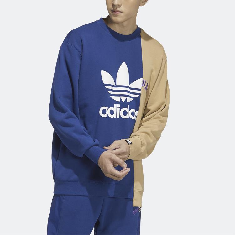 Adidas Originals Trefoil MR Crewneck Sweatshirt cu imprimeu logo îmbinat Toamnă Sweatshirt pentru bărbați Albastru-Victorie HC0380
